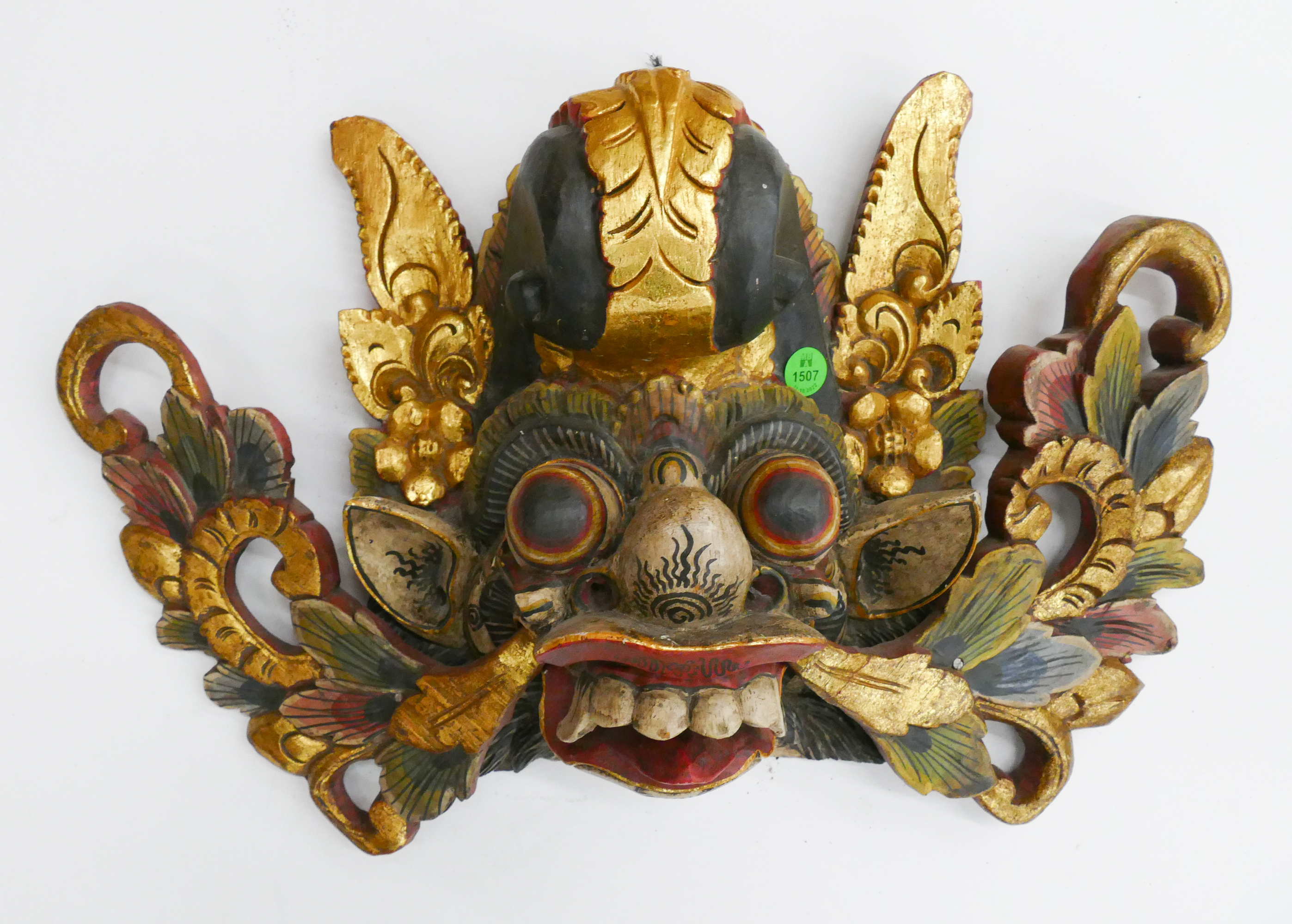 Appraisal: Indonesian Gilt Carved Deity Plaque- x ''