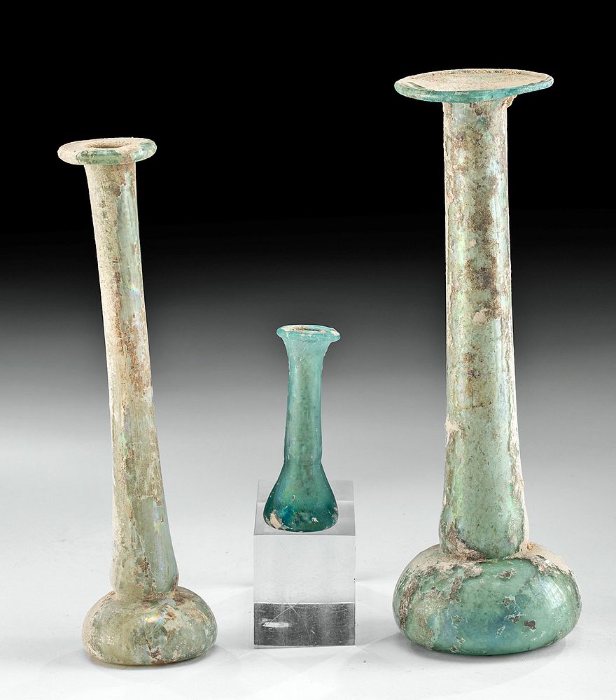 Appraisal: Roman Glass Candlestick Unguents Rome Imperial ca st to nd