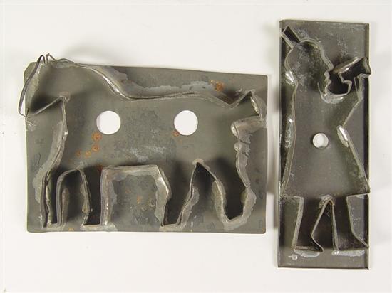 Appraisal: Indian Horse Tin Cookie Cutters th Century Hand crafted tin