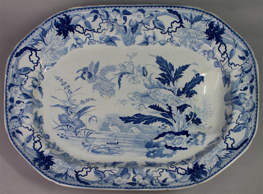 Appraisal: WEDGWOOD BLUE AND WHITE TRANSFERWARE PLATTER with deep well to