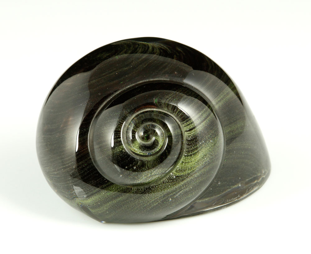 Appraisal: - Daum Glass Shell Paperweight Daum shell paperweight glass h