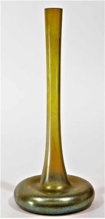 Appraisal: TIFFANY STUDIOS FAVRILE GOLD ART GLASS STICK VASE New York