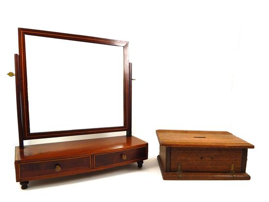 Appraisal: Two th C pieces Mahogany shaving stand with swivel mirror