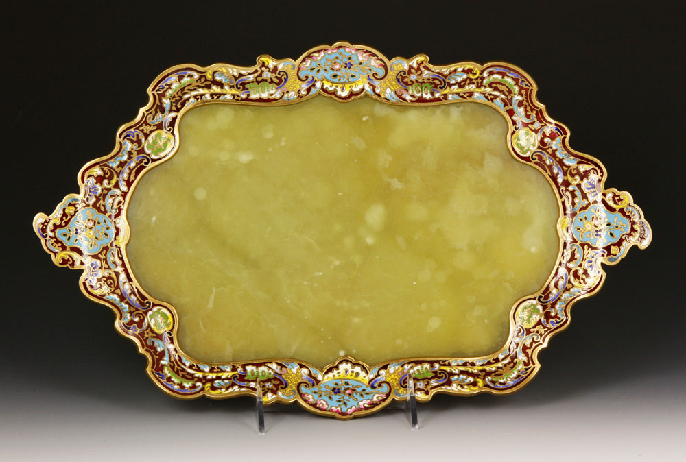 Appraisal: - th C French Champlev Tray th century French tray