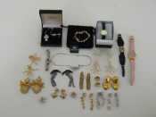 Appraisal: A collection of costume jewellery and watches including a Swarovski