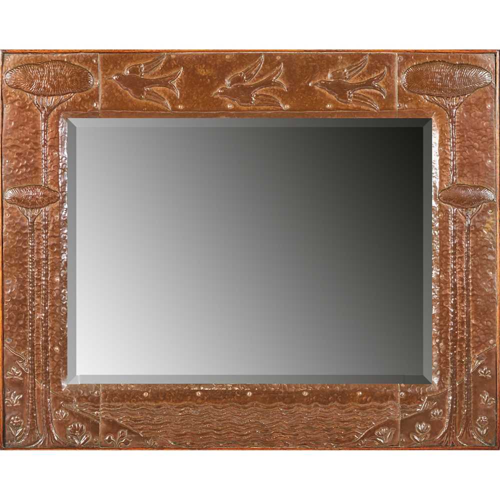 Appraisal: JOHN PEARSON - ARTS CRAFTS WALL MIRROR CIRCA copper oak