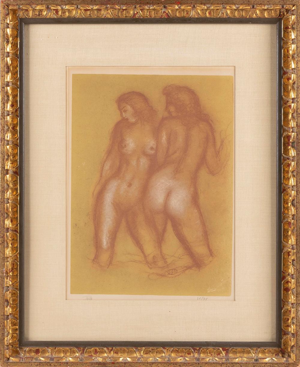 Appraisal: ARISTIDE MAILLOL FRANCE - LES DEUX SOEURS COLOR LITHOGRAPH SHEET