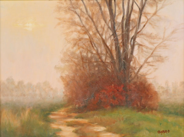 Appraisal: Jean Garro American b Morning Mist oil on canvas signed