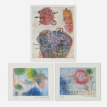 Appraisal: Shoichi Hasegawa EMBRASEMENT UNTITLED THREE WORKS etching in colors h