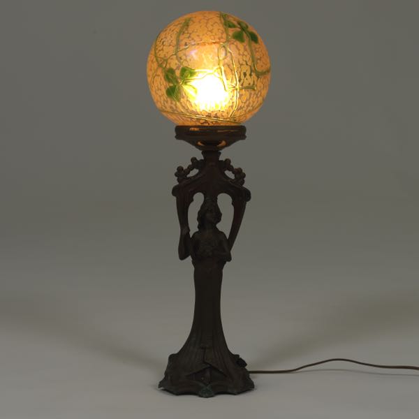 Appraisal: ART NOUVEAU FIGURAL LAMP x Art nouveau figural lamp with