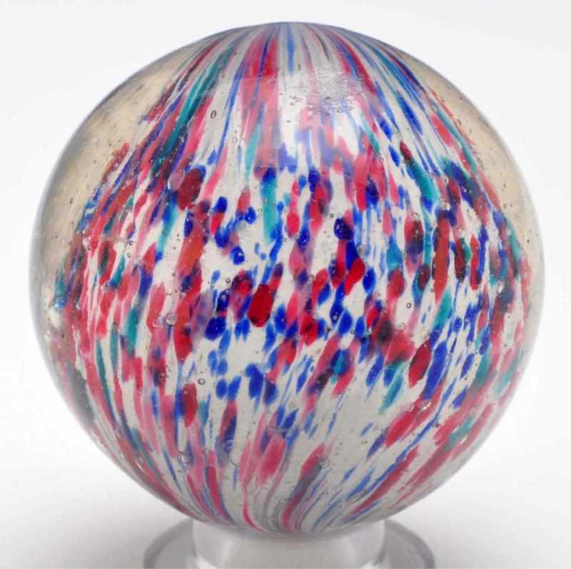 Appraisal: Large Shrunken Core Onionskin Marble Description Onionskin speckled with red