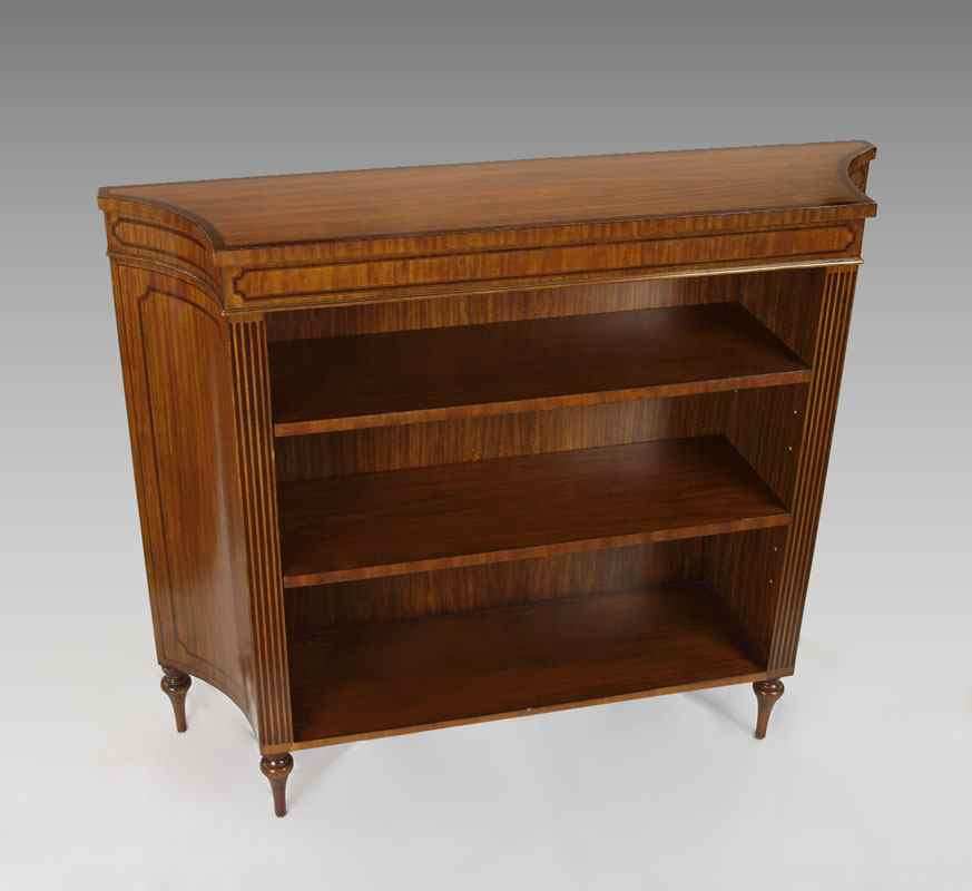 Appraisal: FINE BANDED MAHOGANY CONSOLE CABINET Unmarked as to maker from