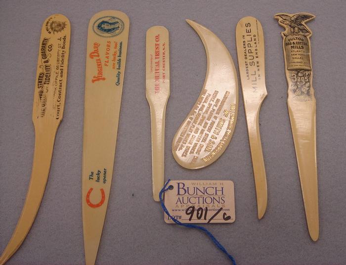 Appraisal: Lot of vintage advertising letter openers Including Dallam Wire Mills