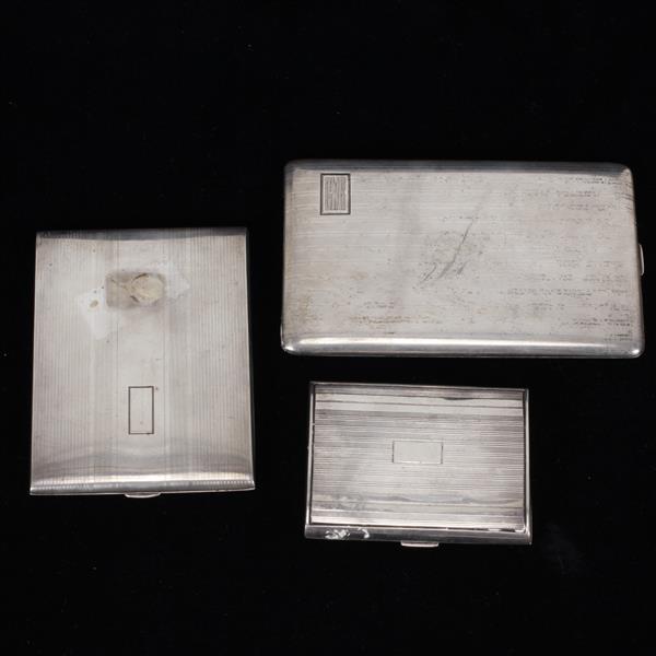 Appraisal: Three sterling silver cigarette cases two Gorham the other marked