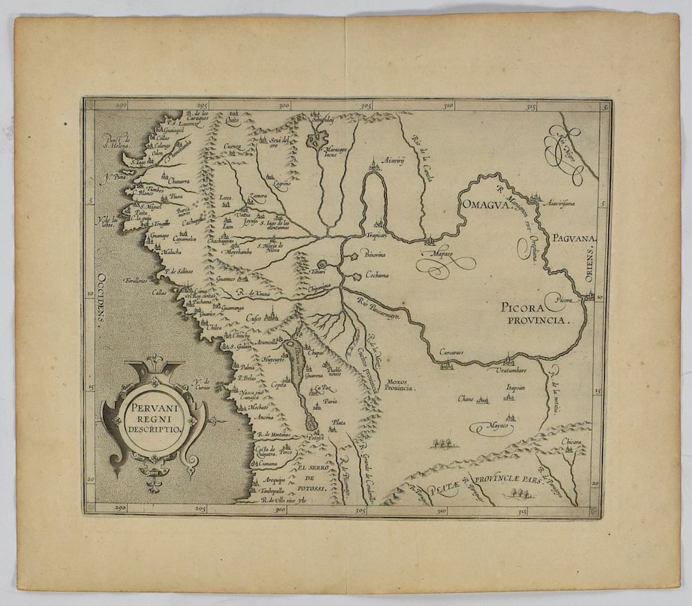 Appraisal: Cornelius van Wytfliet Map of Peru Cornelius van Wytfliet -