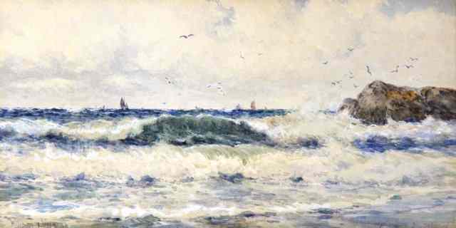 Appraisal: William J KingFishing Boats off a Stormy Shoresigned and dated