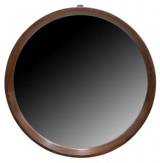 Appraisal: ITALIAN MID-CENTURY TEAKWOOD CIRCULAR WALL MIRROR Italian mid-century teakwood wall