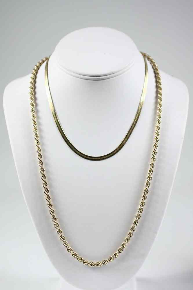 Appraisal: NECKLACE - Lot of K yellow gold necklaces A ''