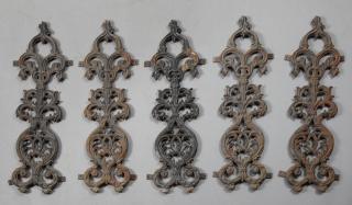 Appraisal: Five Large Cast Iron Balcony Standards early th c New