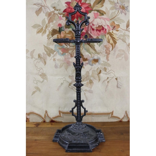 Appraisal: Vintage French cast iron umbrella stick stand deep blue enamel