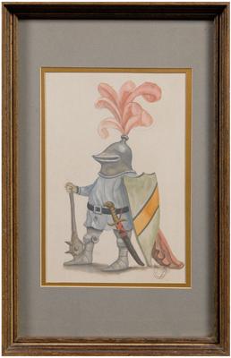 Appraisal: Werner Wildner watercolor Nashville Tennessee - Knight Gnome signed lower