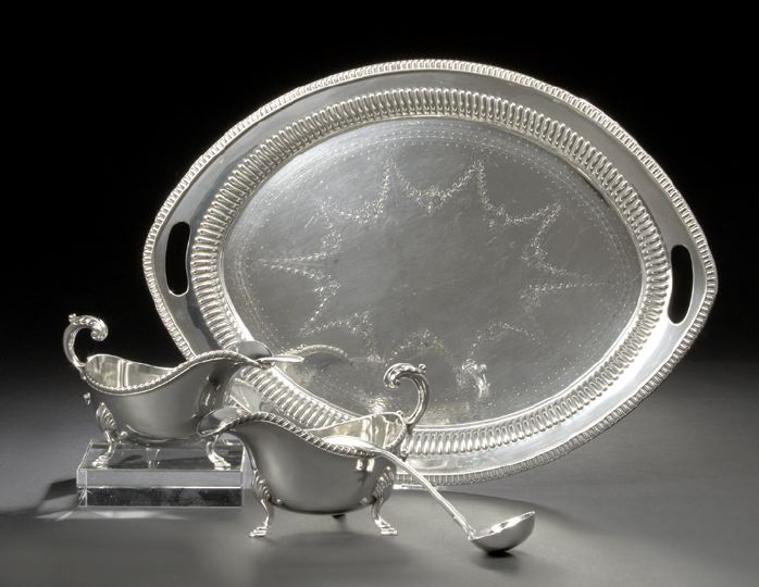 Appraisal: Victorian Silverplate Tray fourth quarter th century by Robert Pringle