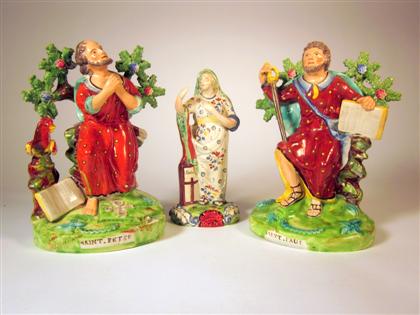 Appraisal: Group of three Staffordshire religious figures th century