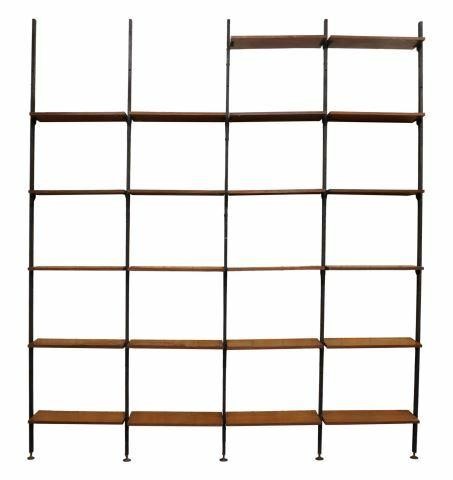 Appraisal: Italian mid-century modern teak four-unit bookcase c s having five