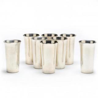 Appraisal: A Set of Eight Sterling Silver Tumblers by International pattern