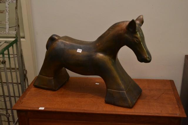 Appraisal: A CERAMIC GLAZED FIGURE OF A HORSE A CERAMIC GLAZED