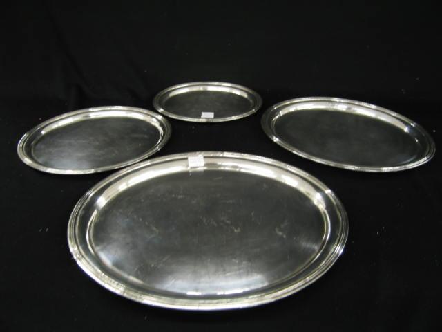 Appraisal: Set of Sterling Silver Oval Trays graduated x to x