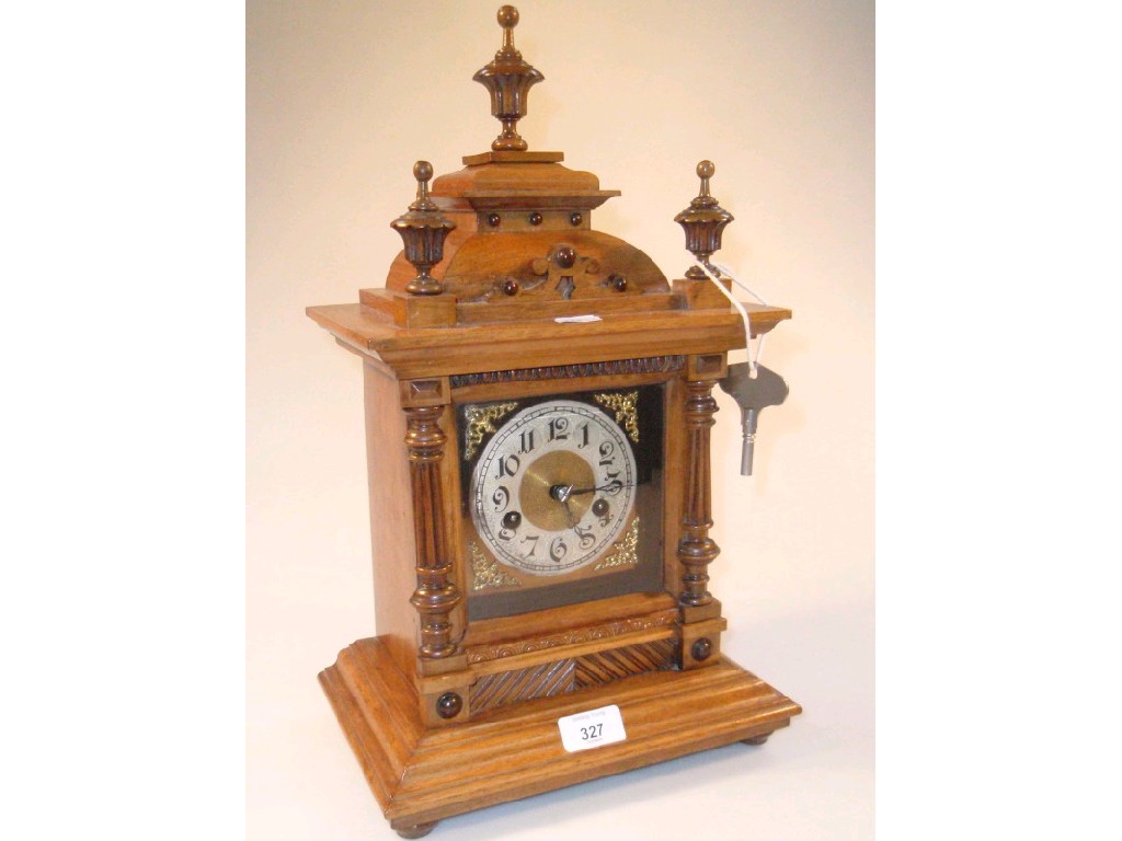 Appraisal: An early thC walnut cased mantel clock the German eight