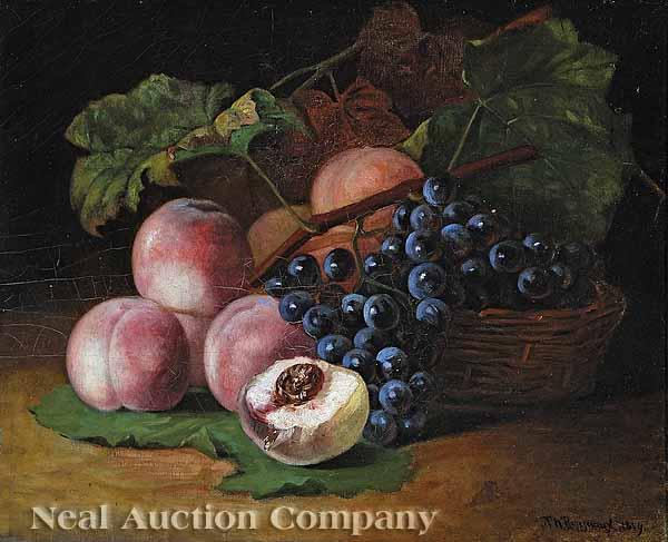 Appraisal: Philippe Rousseau French - Still Life with Peaches and Grapes