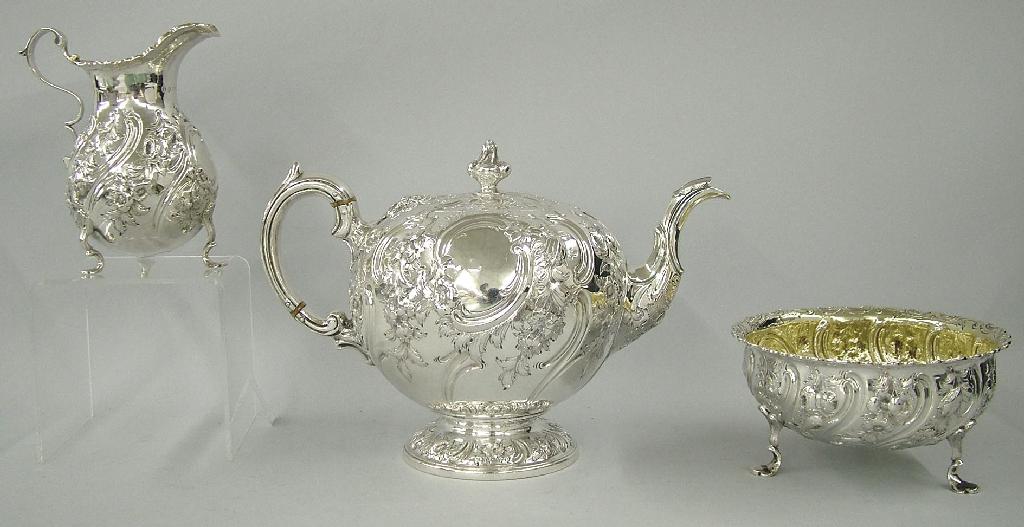 Appraisal: Good William IV Scottish three piece tea service by Marshall