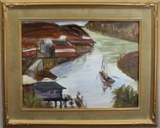 Appraisal: Signed Susan th C Alaskan Coastal Scene Signed Susan th