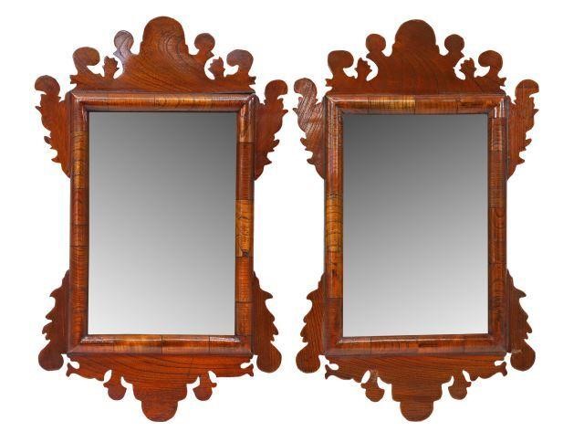 Appraisal: lot of Diminutive Chippendale style mahogany wall mirrors each having