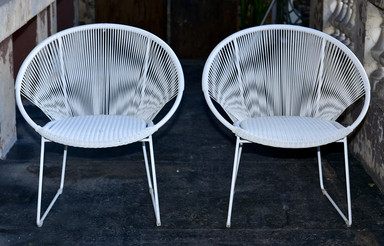 Appraisal: A PAIR OF WOVEN CORD CHAIRS h x w x