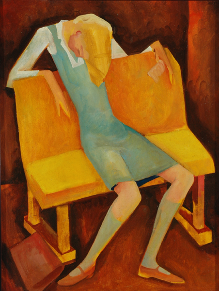 Appraisal: Bill Coleman - School Girl Sitting oil on board unsigned