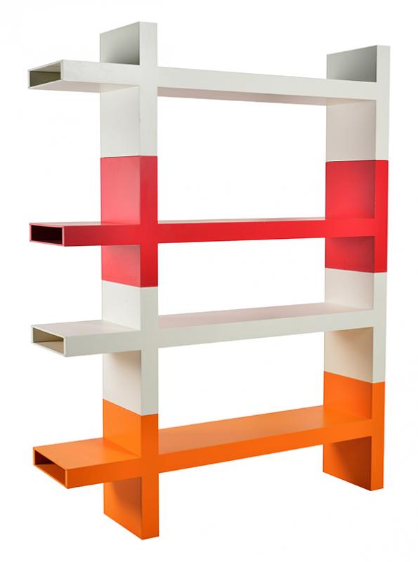 Appraisal: SECTIONAL BOOKSHELF BY SPACE FURNITURE detachable plastic in white orange