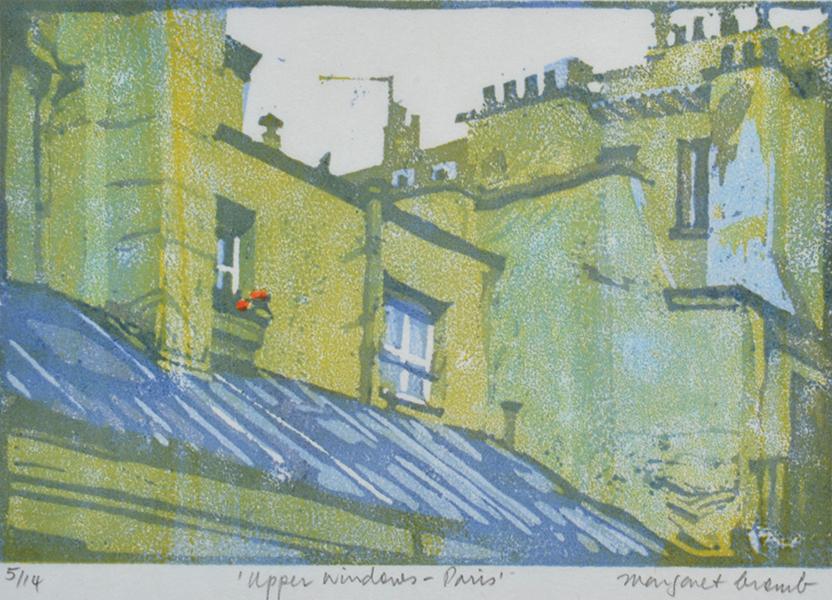 Appraisal: MARGARET CROMB born Upper Windows - Paris linocut ed x