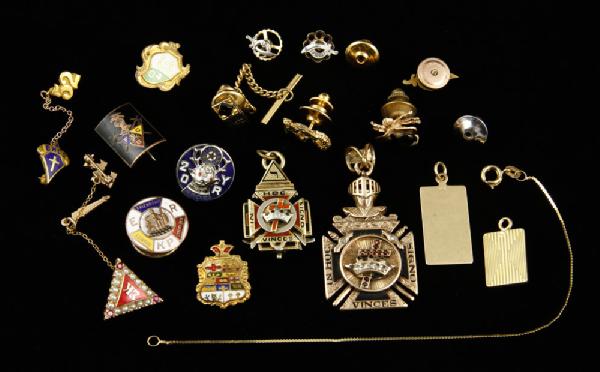 Appraisal: - Masonic Degree Enameled Pendant and other K Jewelry Masonic