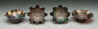 Appraisal: Four pieces carnival glass all Star of David pattern two