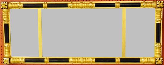 Appraisal: Wall mirror Federal style gilt and ebony frame with three