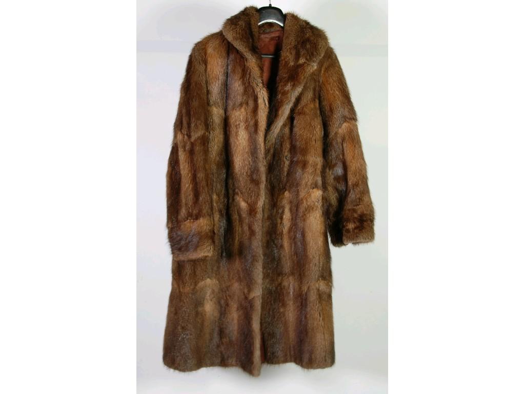 Appraisal: LADIES FULL LENGTH MINK COAT with brown silk lining a