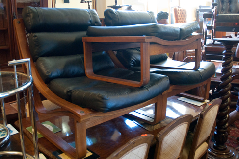 Appraisal: PAIR OF TESSA ARM CHAIRS WITH MATCHIN OTTOMAN