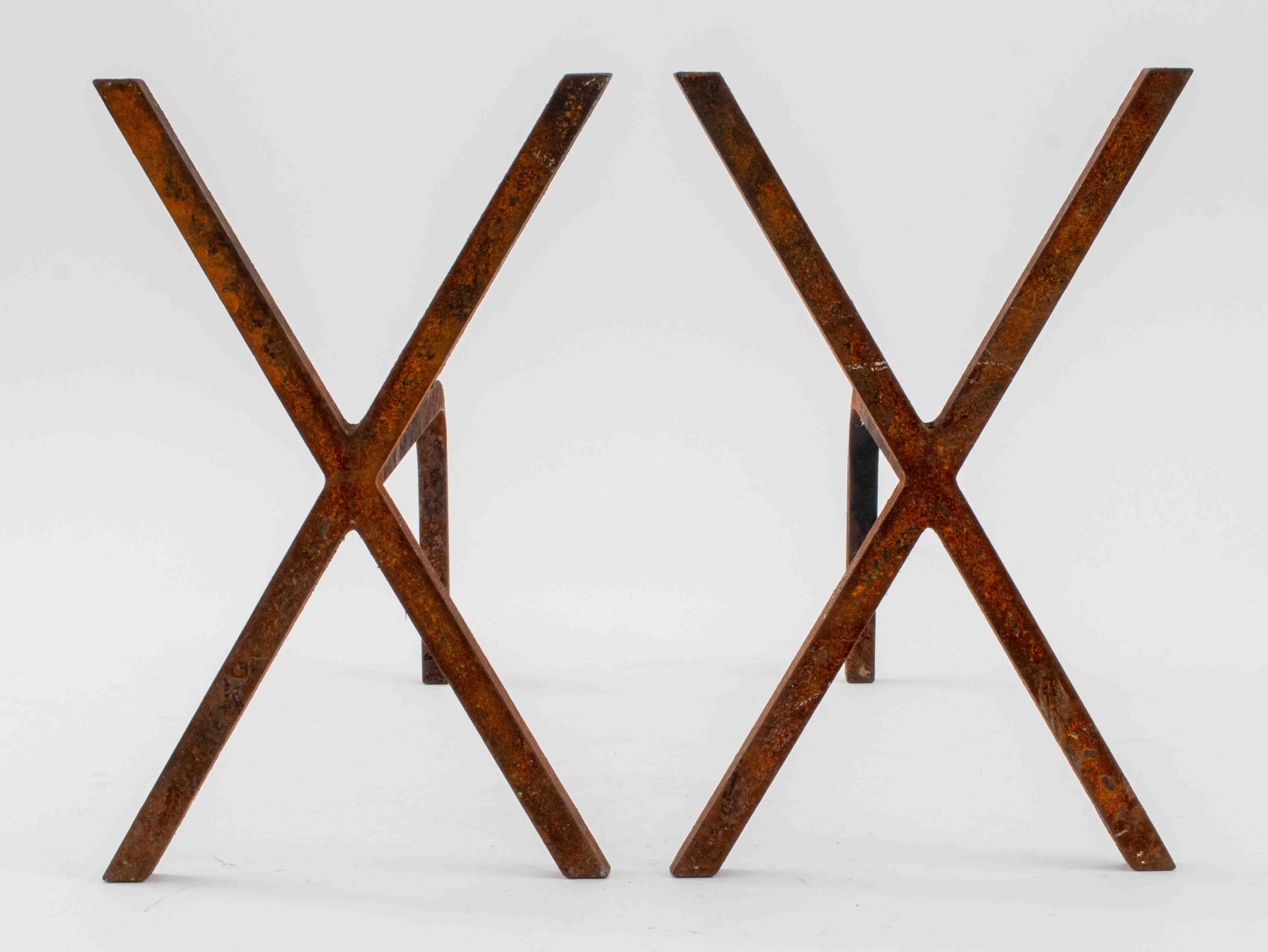 Appraisal: GEORGE NELSON ASSOCIATES ANDIRONS PAIR Pair of Modern American George