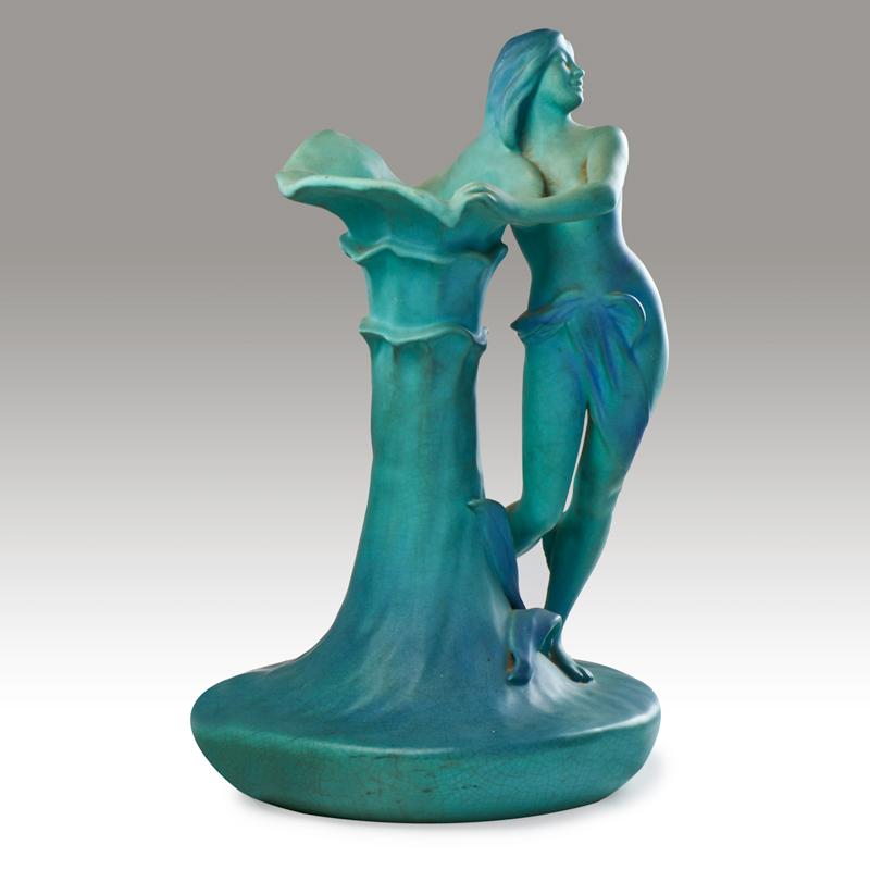 Appraisal: VAN BRIGGLE Anna vase in Ming Blue glaze Colorado Springs