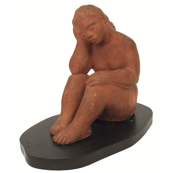 Appraisal: Irma Rothstein sculpture American - Seated Figure in terra-cotta w