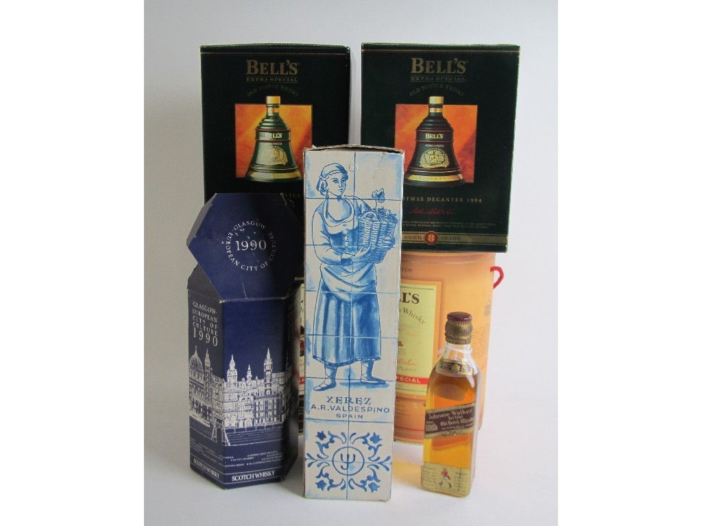 Appraisal: Four Wade Bells Whisky Christmas decanters and boxed four Wade