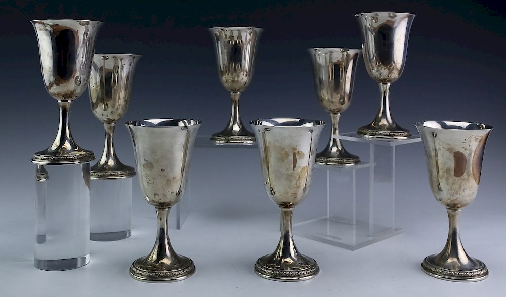 Appraisal: Prelude Sterling Silver Wine Goblets SET gr Set of Prelude